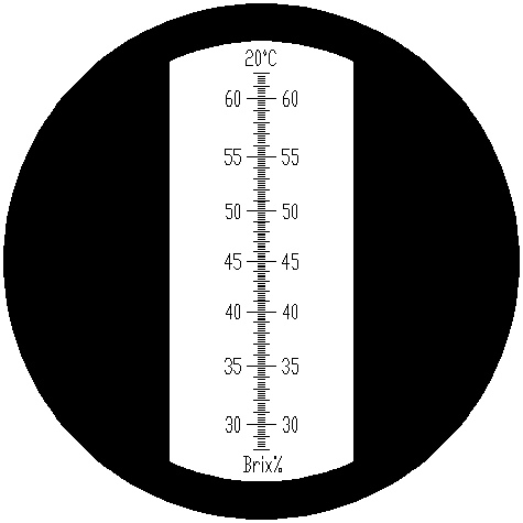 Stupnice refraktometru RBR62 Náhled: Stupnice refraktometru RBR62